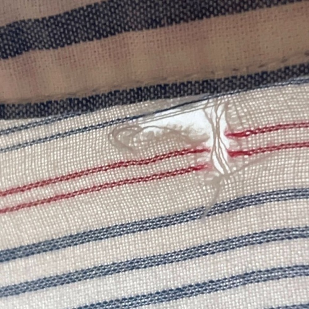 Madewell Button Up Shirt Striped Nautical Coastal‎ Americana Tie-Front Women's M - Picture 8 of 9